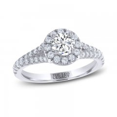 THE LEO Legacy Lab-Created Diamond Engagement Ring 7/8 ct tw Round-cut 14K White Gold