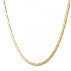 Herringbone Chain Necklace 14K Yellow Gold 18" Length