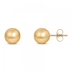 Ball Stud Earrings 14K Yellow Gold 8mm