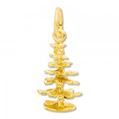 Christmas Tree Charm 14K Yellow Gold