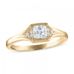 Diamond Engagement Ring 1/2 ct tw Princess/Round 14K Yellow Gold