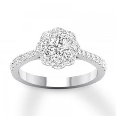 Diamond Engagement Ring 3/4 ct tw Round-cut 14K White Gold