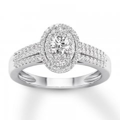 Diamond Engagement Ring 3/8 ct tw Round-cut 10K White Gold