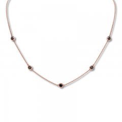 Black Diamond Necklace 3/4 ct tw 10K Rose Gold