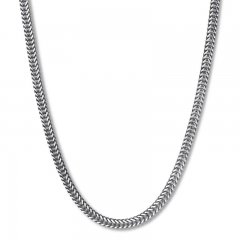 Men's Link Chain Necklace Stainless Steel/Black Ion-Plating 24"