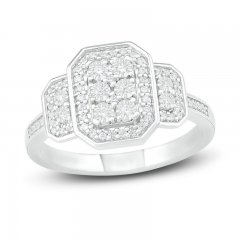 Diamond Ring 1/4 ctw Round-cut Sterling Silver