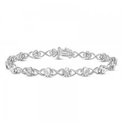 Diamond Bracelet 1/10 ct tw Round-cut Sterling Silver