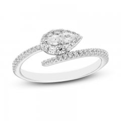 Forever Connected Diamond Ring 1/3 ct tw Pear/Round 10K White Gold