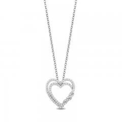 Hallmark Diamonds Heart Necklace 1/2 ct tw Sterling Silver 18"