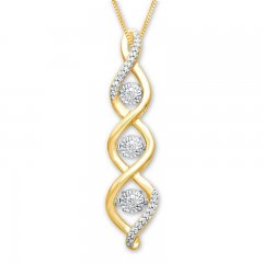 Unstoppable Love Necklace 1/6 ct tw Round 10K Yellow Gold