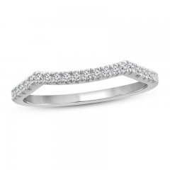 Diamond Wedding Band 1/8 ct tw Round-cut 10K White Gold