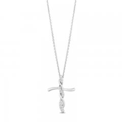 Hallmark Diamonds Cross Necklace 1/10 ct tw Sterling Silver