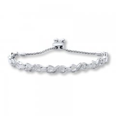 Diamond Infinity Bolo Bracelet 1/2 ct tw Sterling Silver