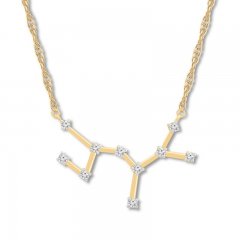 Sagittarius Zodiac Necklace 1/6 ct tw Diamonds 10K Yellow Gold