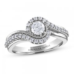 Adrianna Papell Diamond Engagement Ring 5/8 ct tw 14K White Gold