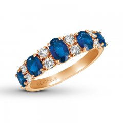 Le Vian Sapphire Ring 1/3 ct tw Diamonds 14K Strawberry Gold