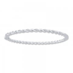 Diamond Bangle 1/5 ct tw Round-cut Sterling Silver