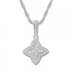 Diamond Necklace 1/4 ct tw Round-cut 10K White Gold