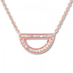 Diamond Geometric Necklace 1/10 ct tw Round-cut 10K Rose Gold