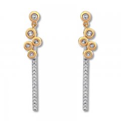 Diamond Earrings 1/5 ct tw 10K Two-Tone Gold