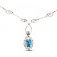 Le Vian Couture Zircon Necklace 3-7/8 ct tw Diamonds 18K Strawberry Gold