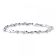 Diamond Bracelet Sterling Silver 7.5" Length