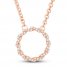 Circle of Gratitude Diamond Necklace 1/8 ct tw Round-cut 10K Rose Gold 19"