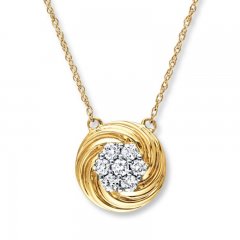 Diamond Necklace 1/4 ct tw Round-cut 10K Yellow Gold