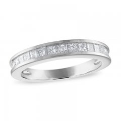 Diamond Wedding Band 3/4 ct tw Princess-cut 14K White Gold