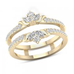 Diamond Enhancer Band 1/2 ct tw Round/Marquise 14K Yellow Gold