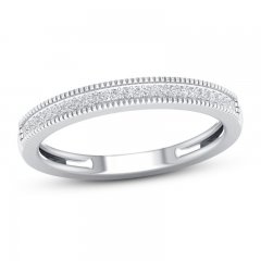 Diamond Wedding Band 1/15 ct tw Round-cut 10K White Gold