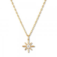 Diamond Star Necklace 1/4 Carat Round-cut 10K Yellow Gold