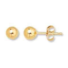 Ball Stud Earrings 4mm 14K Yellow Gold