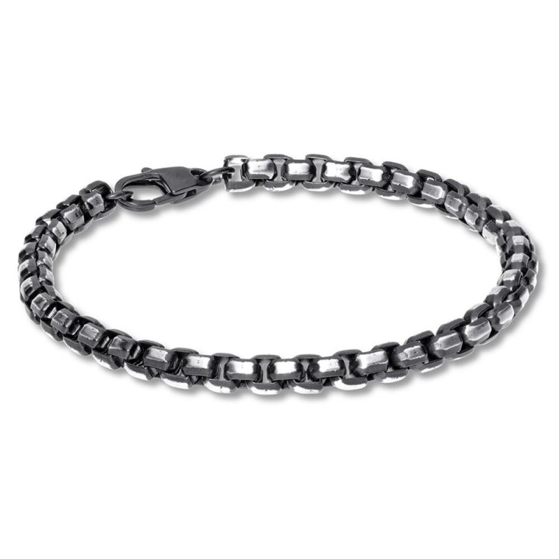 Men's Box Chain Bracelet Stainless Steel/Ion Plating 8.5 ...